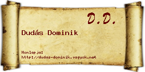 Dudás Dominik névjegykártya