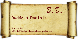 Dudás Dominik névjegykártya